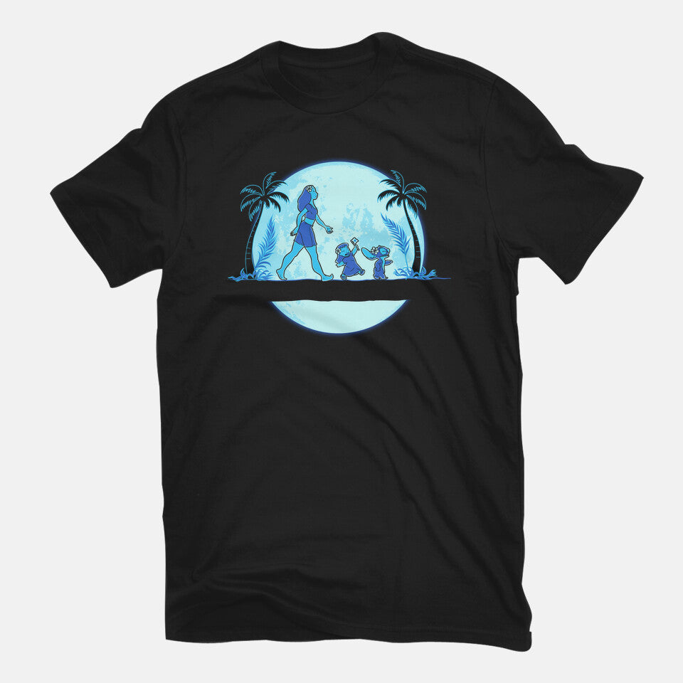 Aloha Ohana – Movie Graphic T-Shirt in black, flat-lay product view