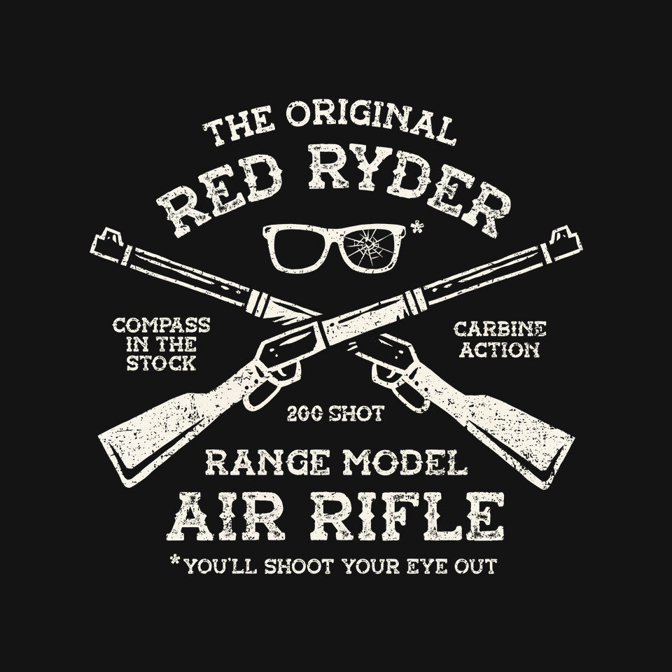 Red Ryder Air Rifle – Movie Graphic T-Shirt design artwork for black graphic T-shirt