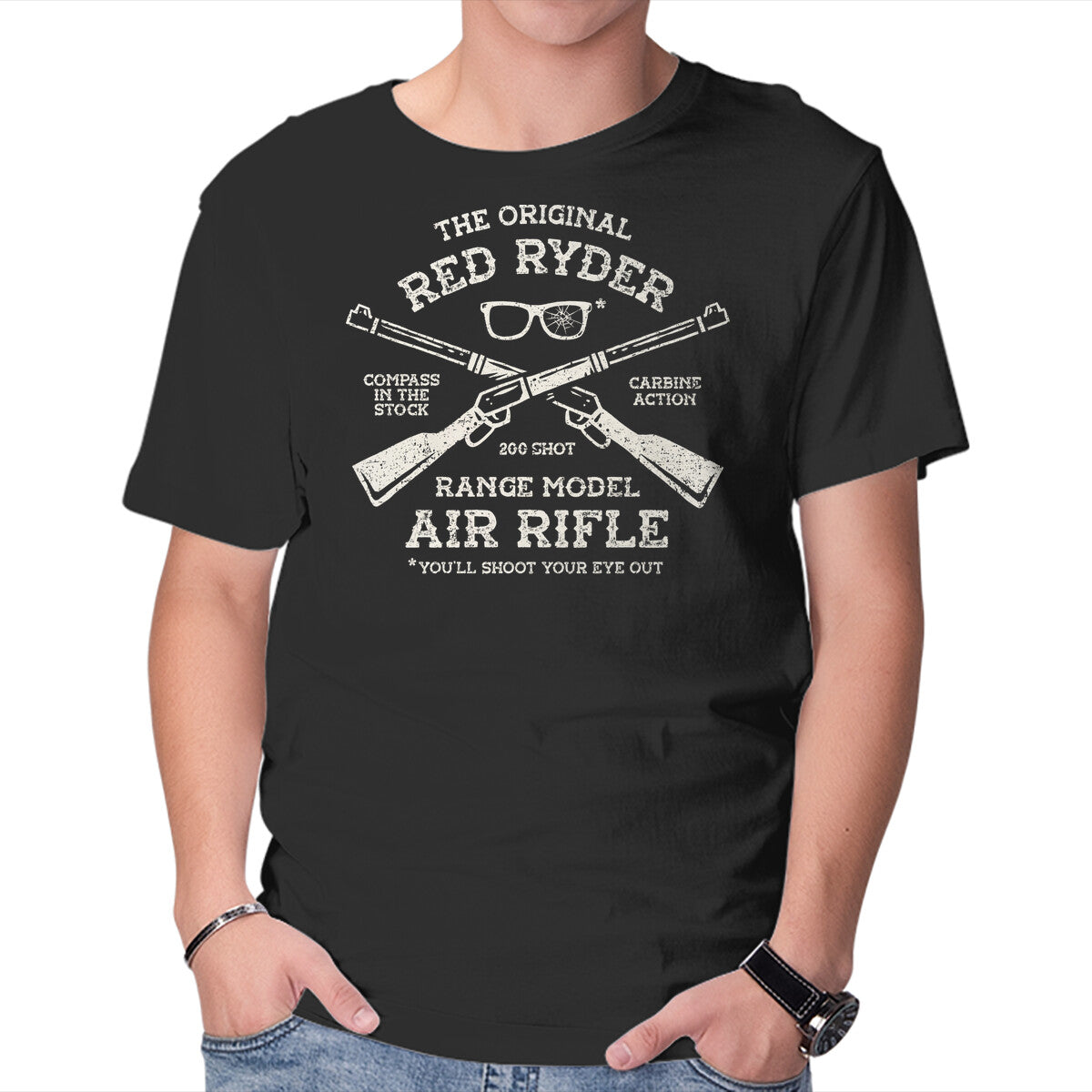 Red Ryder Air Rifle – Movie Graphic T-Shirt in black, product display