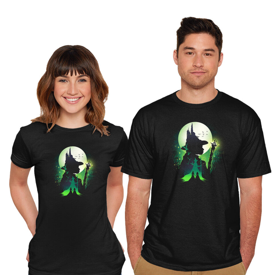Model wearing black Defying Gravity – Fantasy Graphic T-Shirt