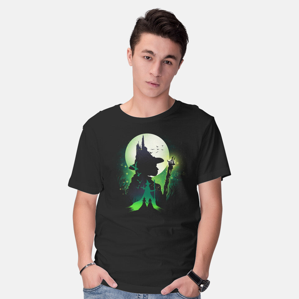 Model wearing black Defying Gravity – Fantasy Graphic T-Shirt