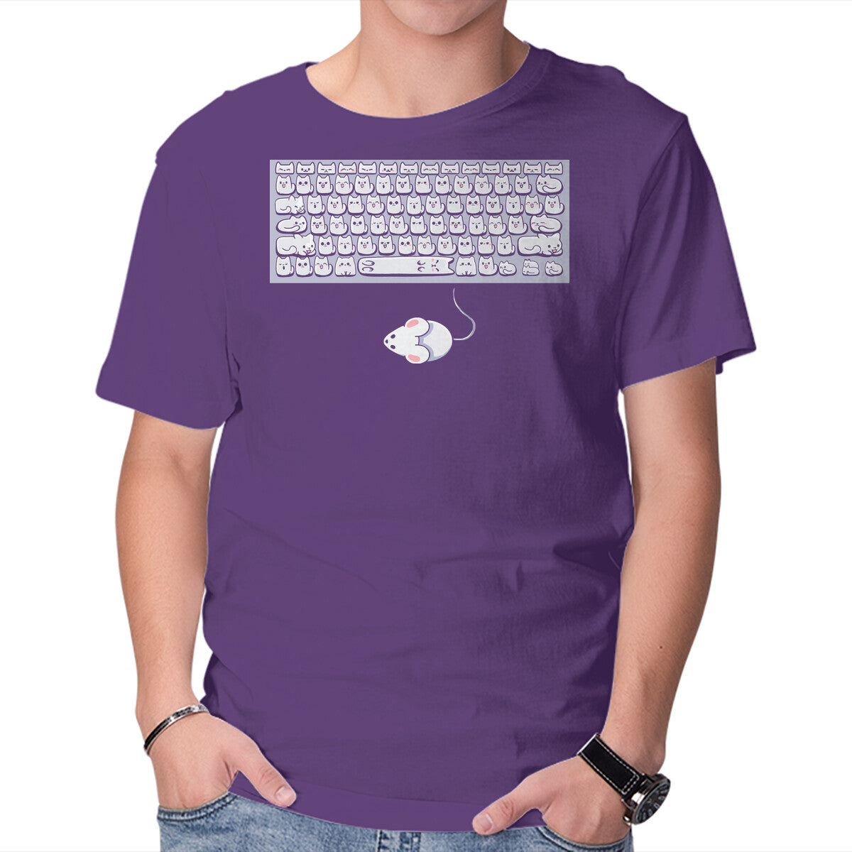 KittensBoard – Animal Graphic T-Shirt in purple, product display
