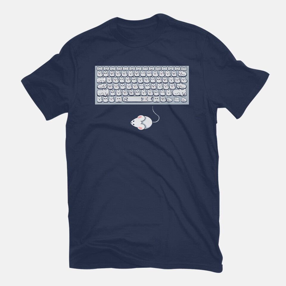 KittensBoard – Animal Graphic T-Shirt in navy, flat-lay product view