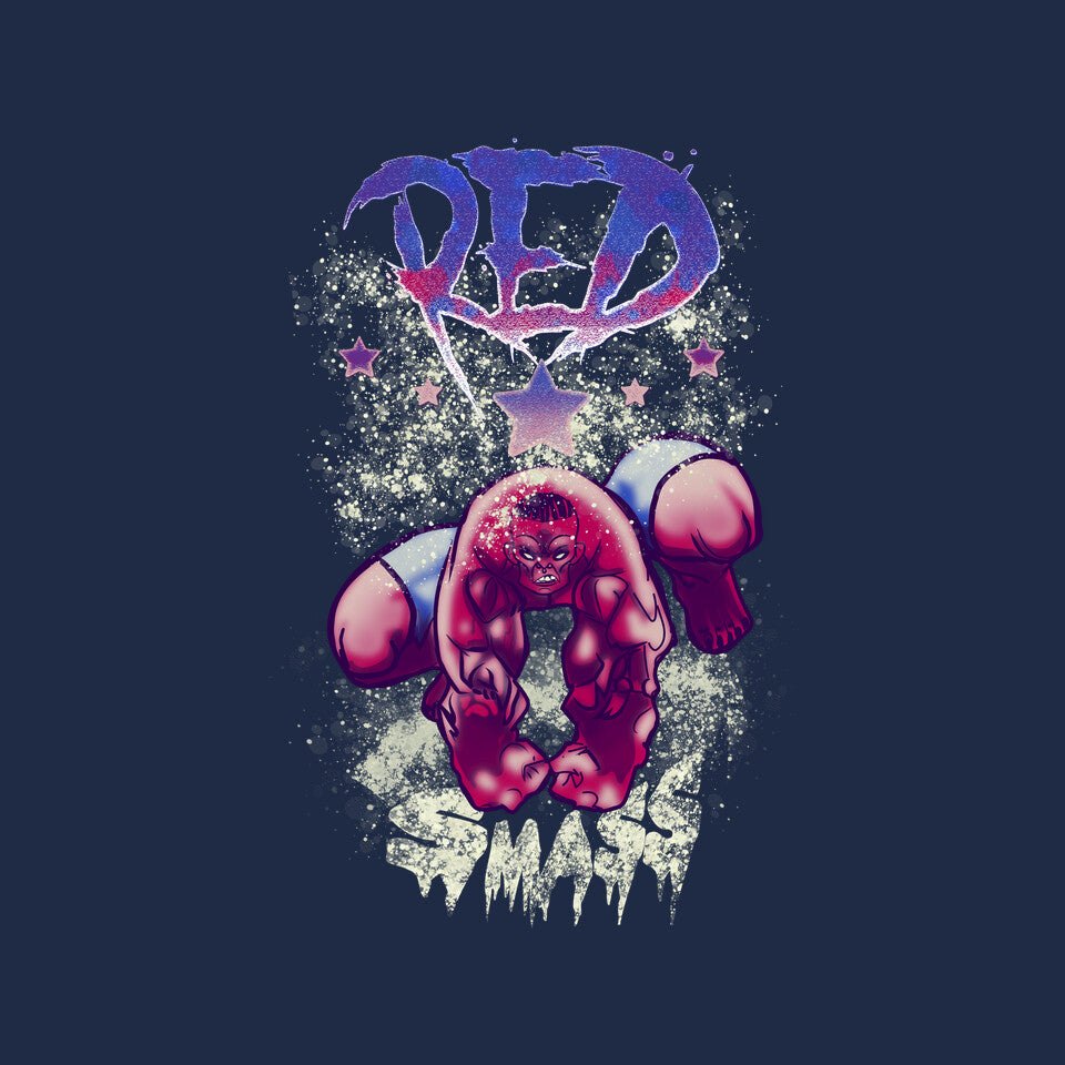 Red Smass Graphic T-Shirt design artwork for navy graphic T-shirt