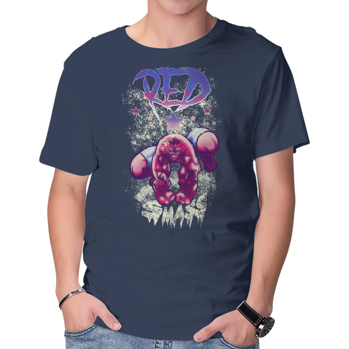 Red Smass Graphic T-Shirt in navy, product display