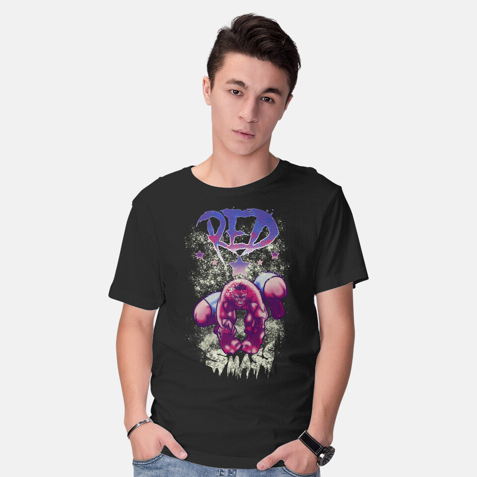 Model wearing black Red Smass Graphic T-Shirt