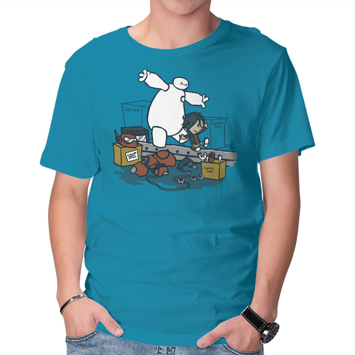 Hiro And Baymax – Movie Graphic T-Shirt in turquoise, product display