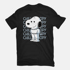 Chill Beagle – Funny Graphic T-Shirt in black, flat-lay product view