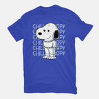 Chill Beagle – Funny Graphic T-Shirt in royal blue, flat-lay product view