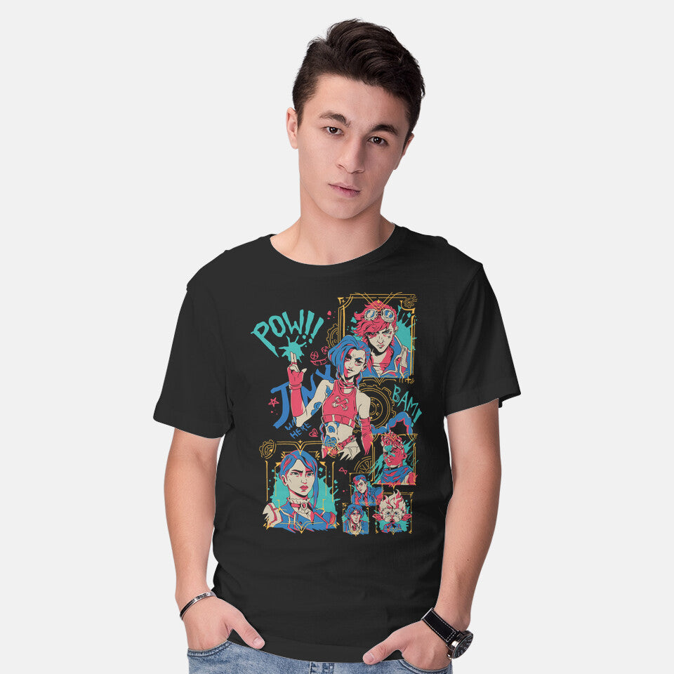 Model wearing black To Be My Anemy – Gaming Graphic T-Shirt