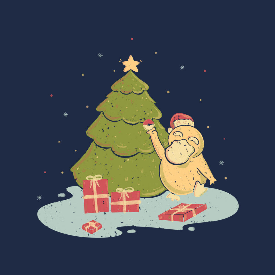 Xmas Tree – Anime Graphic T-Shirt design artwork for navy graphic T-shirt