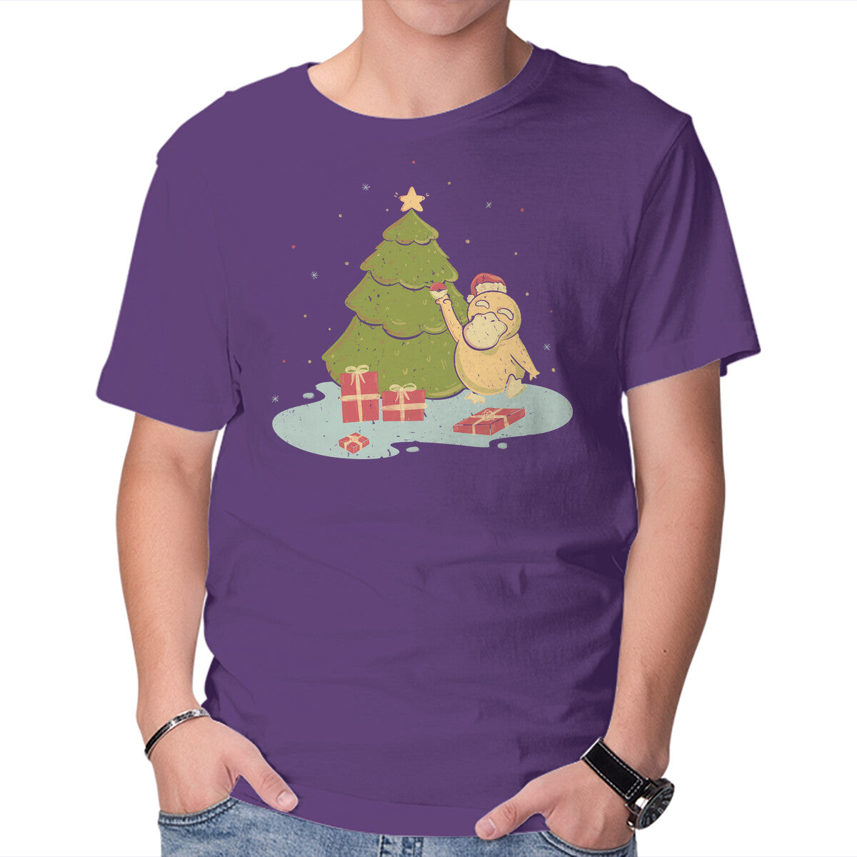 Xmas Tree – Anime Graphic T-Shirt in purple, product display