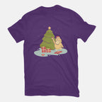 Xmas Tree – Anime Graphic T-Shirt in purple, flat-lay product view