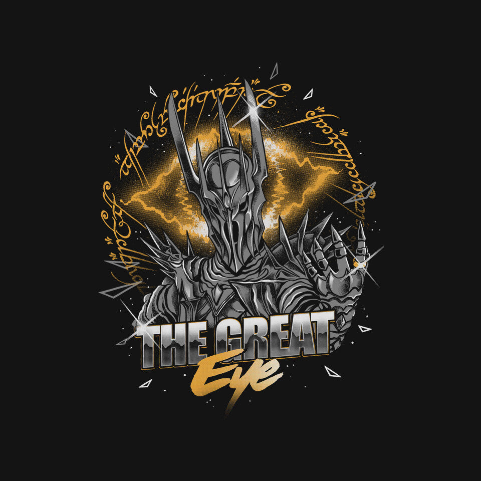 The Great Eye Sauron – Fantasy Graphic T-Shirt design artwork for black graphic T-shirt