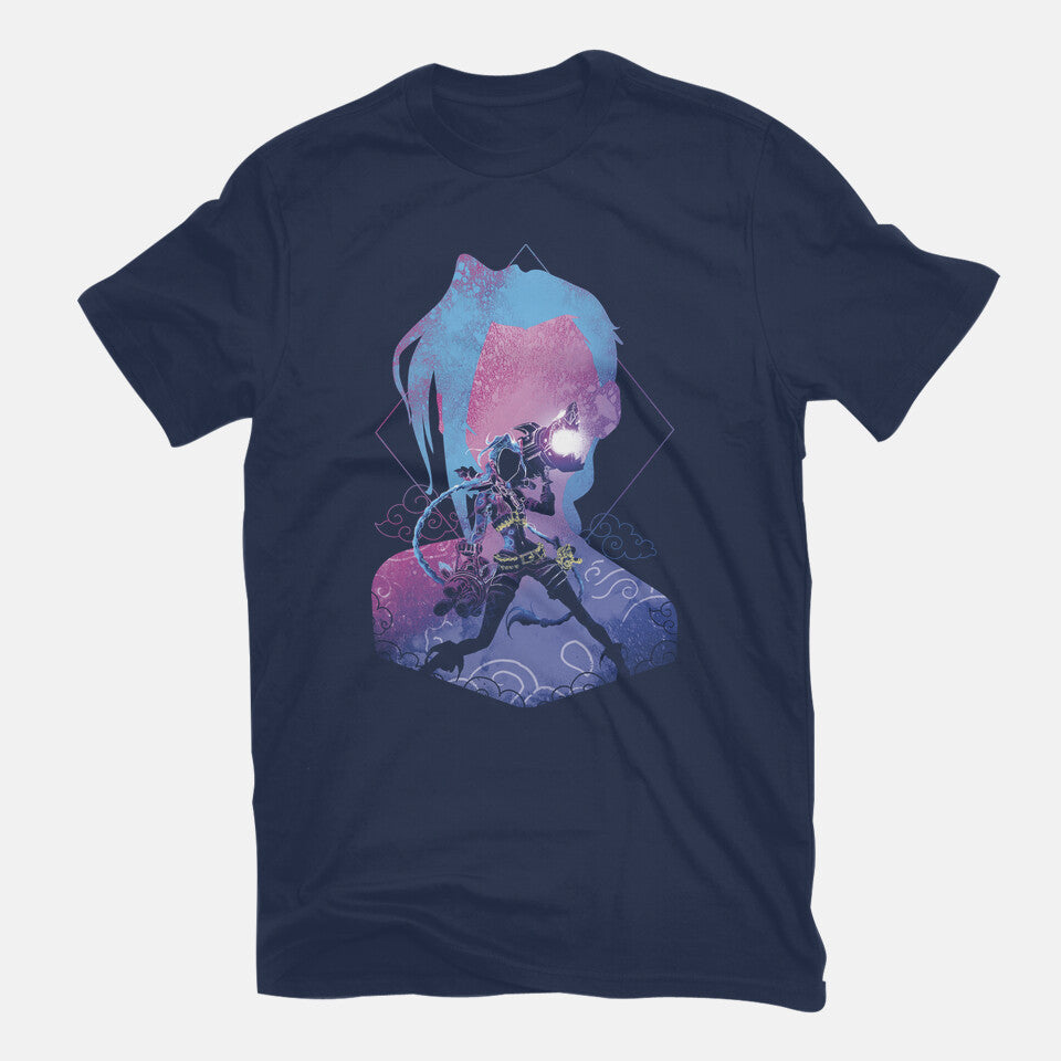 Soul Of The SuperRocket – Anime Graphic T-Shirt in navy, flat-lay product view