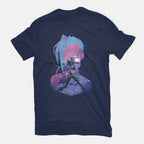 Soul Of The SuperRocket – Anime Graphic T-Shirt in navy, flat-lay product view