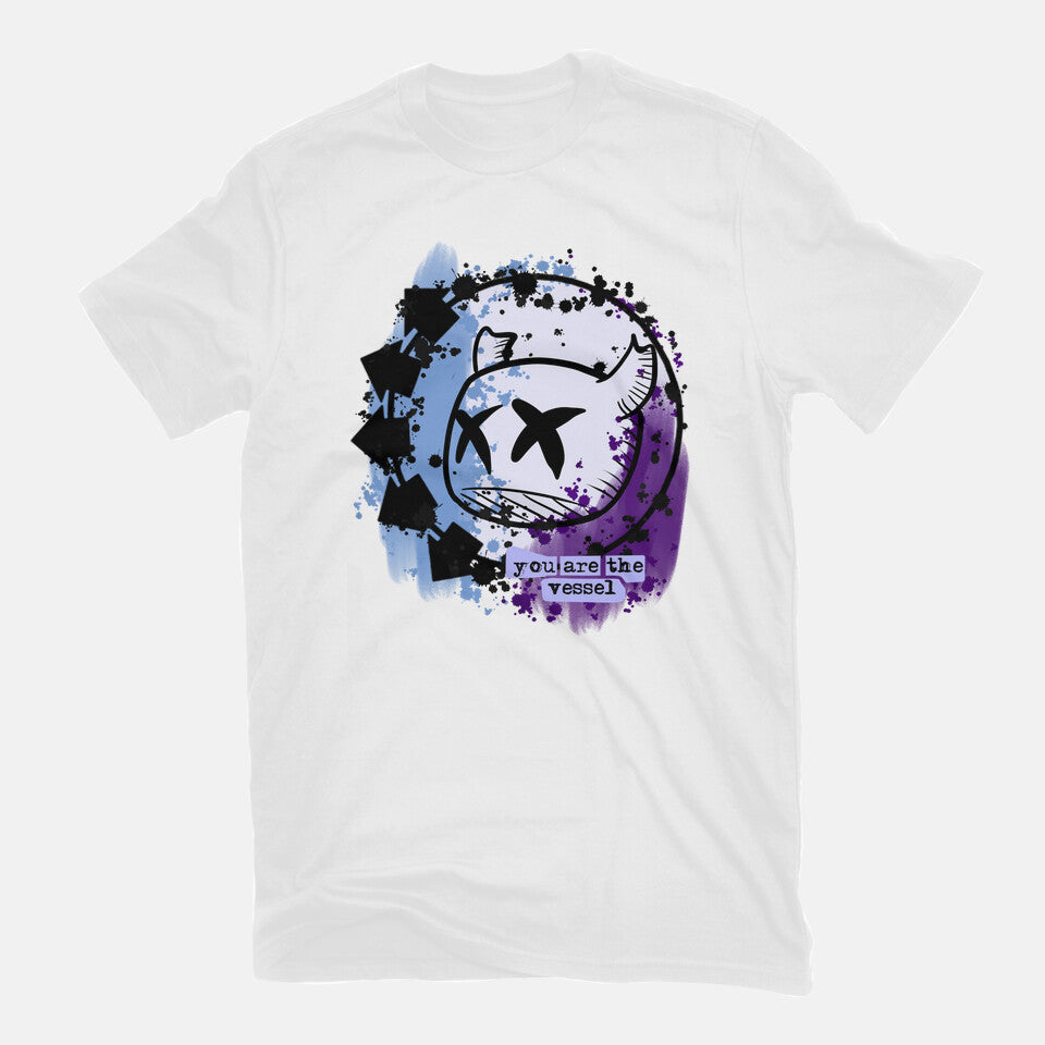 You Are The Vessel – Gaming Graphic T-Shirt in white, flat-lay product view