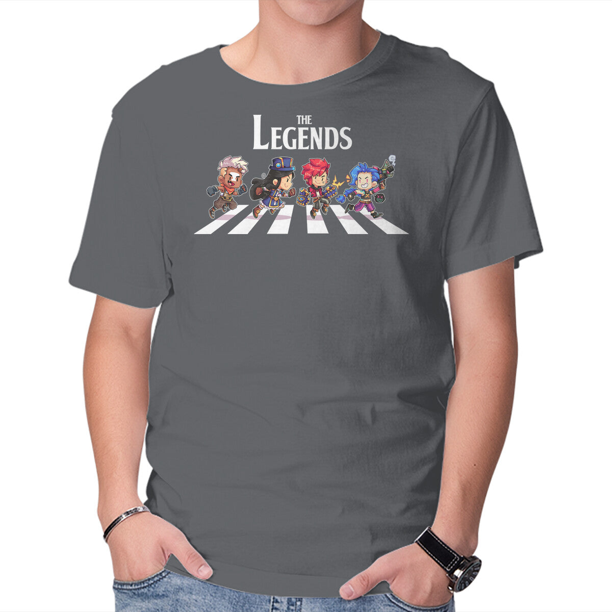 Arcane Road – Gaming Graphic T-Shirt in charcoal, product display