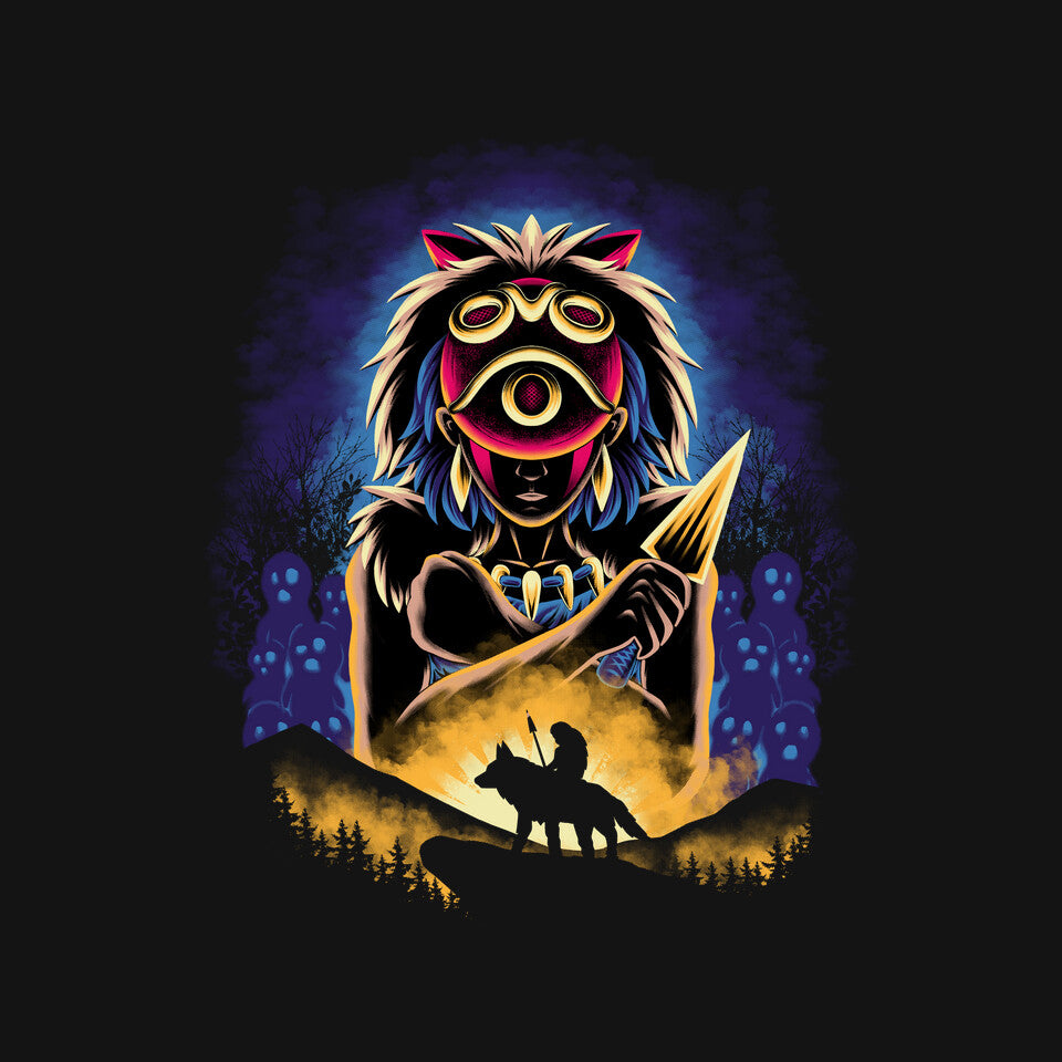 Wild Princess – Anime Graphic T-Shirt design artwork for black graphic T-shirt