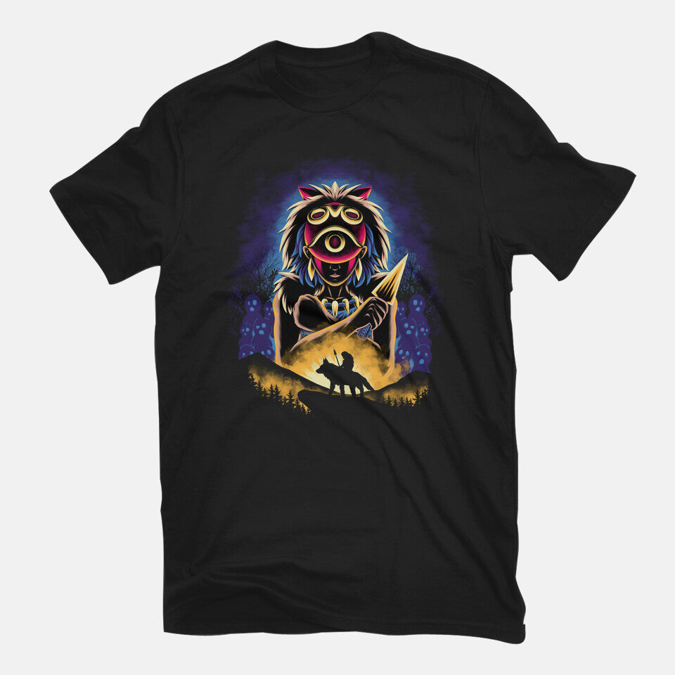 Wild Princess – Anime Graphic T-Shirt in black, flat-lay product view