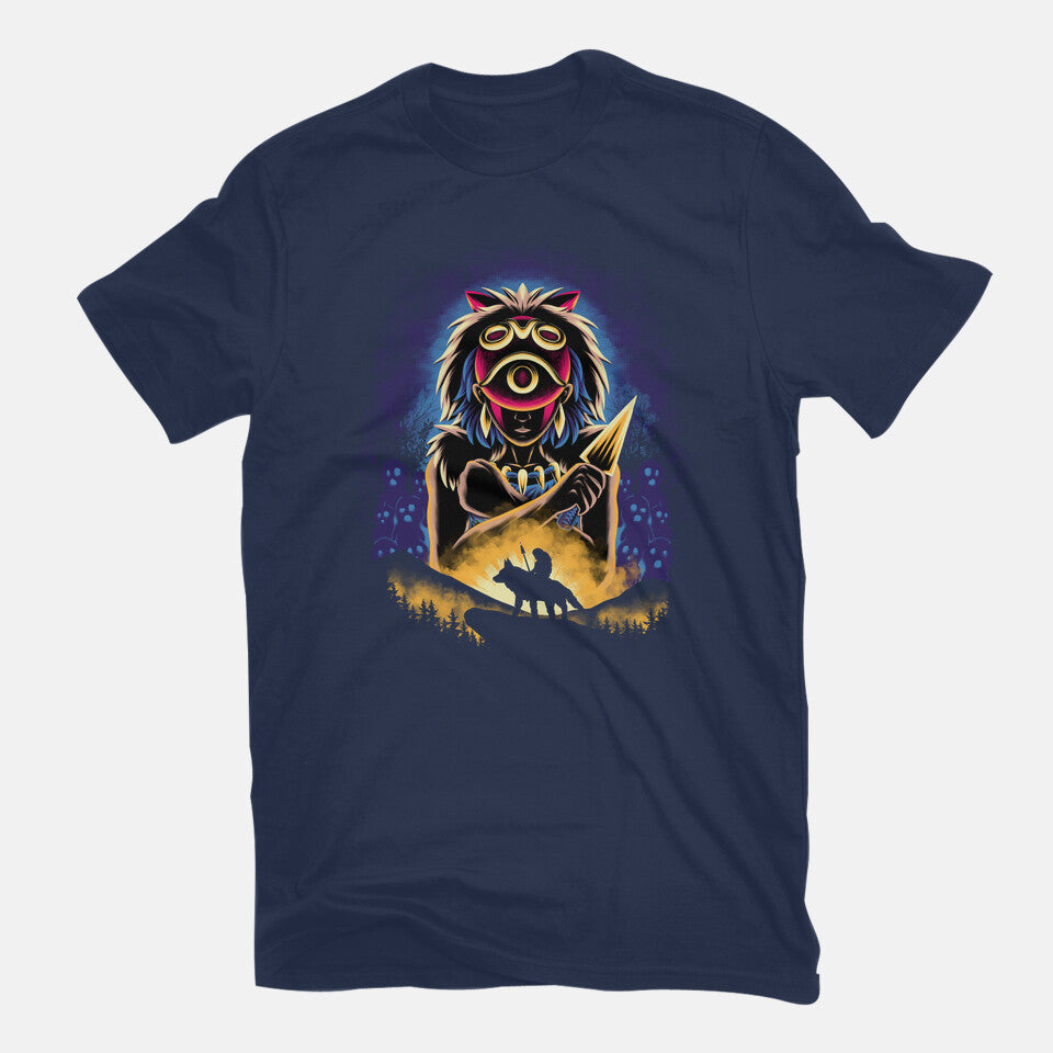 Wild Princess – Anime Graphic T-Shirt in navy, flat-lay product view