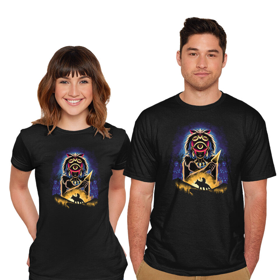 Model wearing black Wild Princess – Anime Graphic T-Shirt