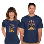 Model wearing navy Wild Princess – Anime Graphic T-Shirt