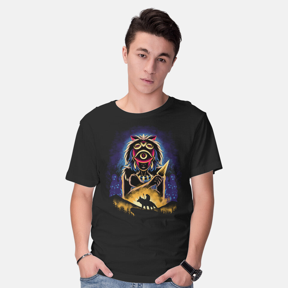 Model wearing black Wild Princess – Anime Graphic T-Shirt