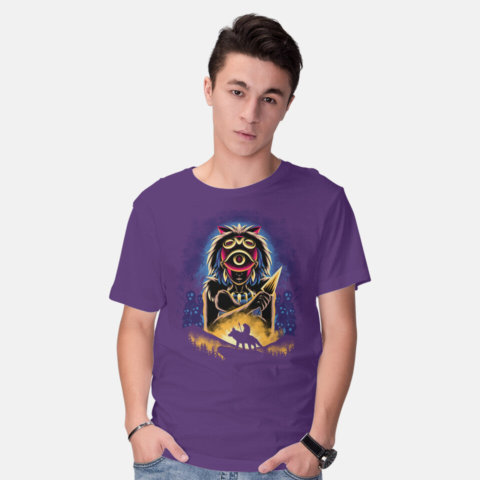 Model wearing purple Wild Princess – Anime Graphic T-Shirt