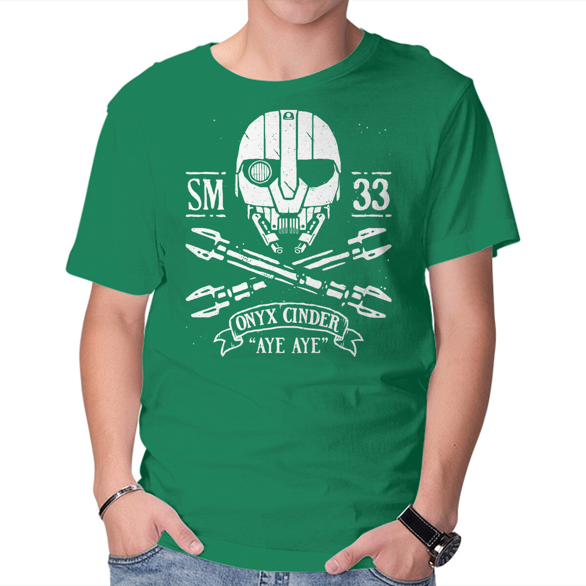 Aye Aye – Sci-Fi Graphic T-Shirt in green, product display