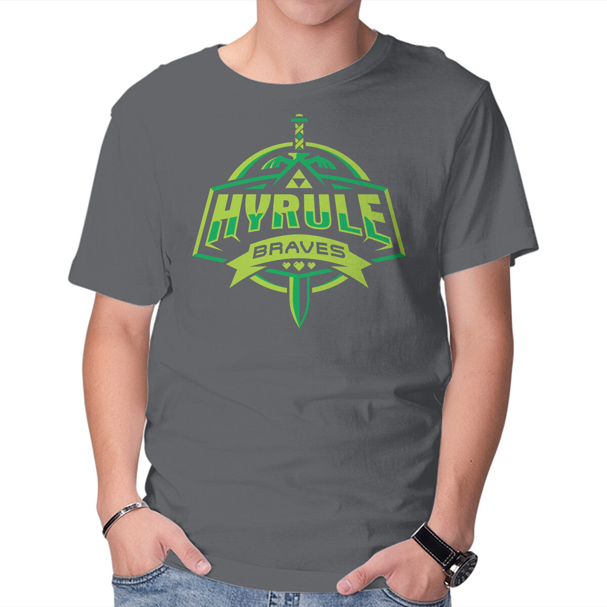 Hyrule Braves – Gaming Graphic T-Shirt in charcoal, product display