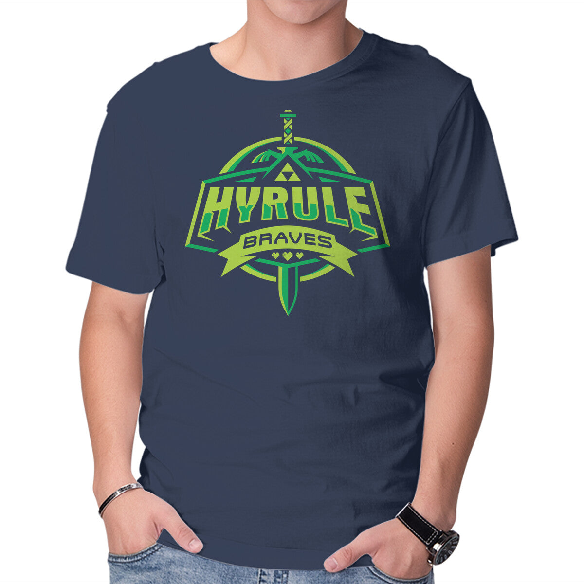Hyrule Braves – Gaming Graphic T-Shirt in navy, product display