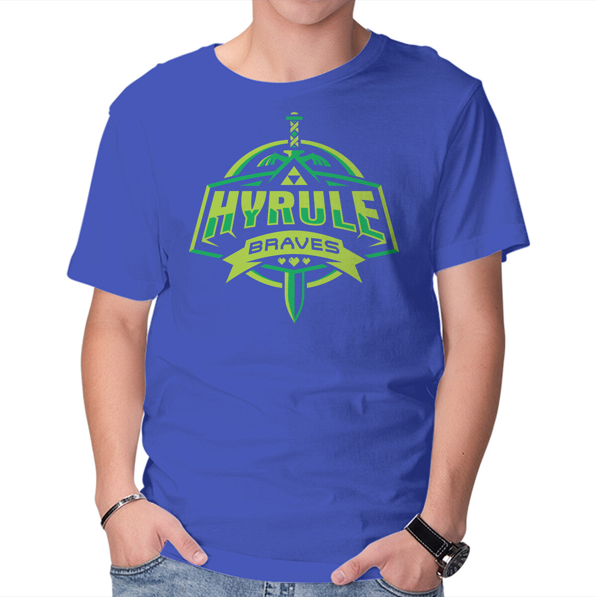 Hyrule Braves – Gaming Graphic T-Shirt in royal blue, product display