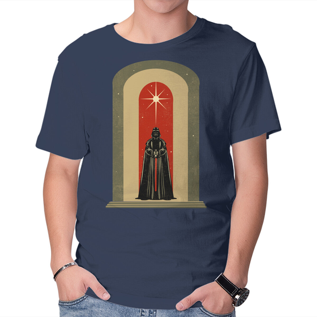 The Dark Templar – Sci-Fi Graphic T-Shirt in navy, product display