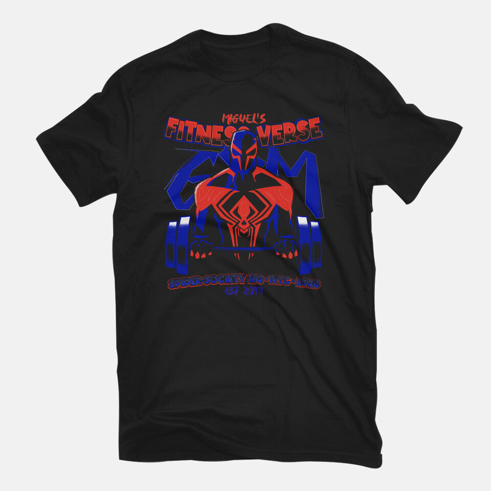 Vampire Fitness-Verse Graphic T-Shirt in black, flat-lay product view