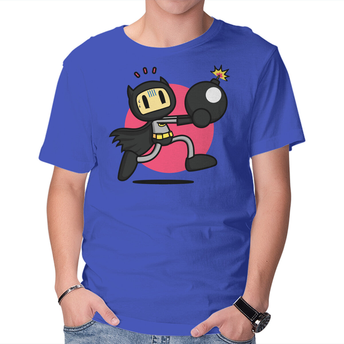 Bomberbat – Gaming Graphic T-Shirt in royal blue, product display