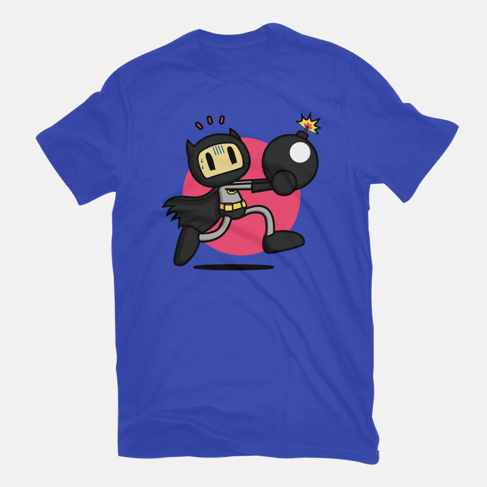 Bomberbat – Gaming Graphic T-Shirt in royal blue, flat-lay product view