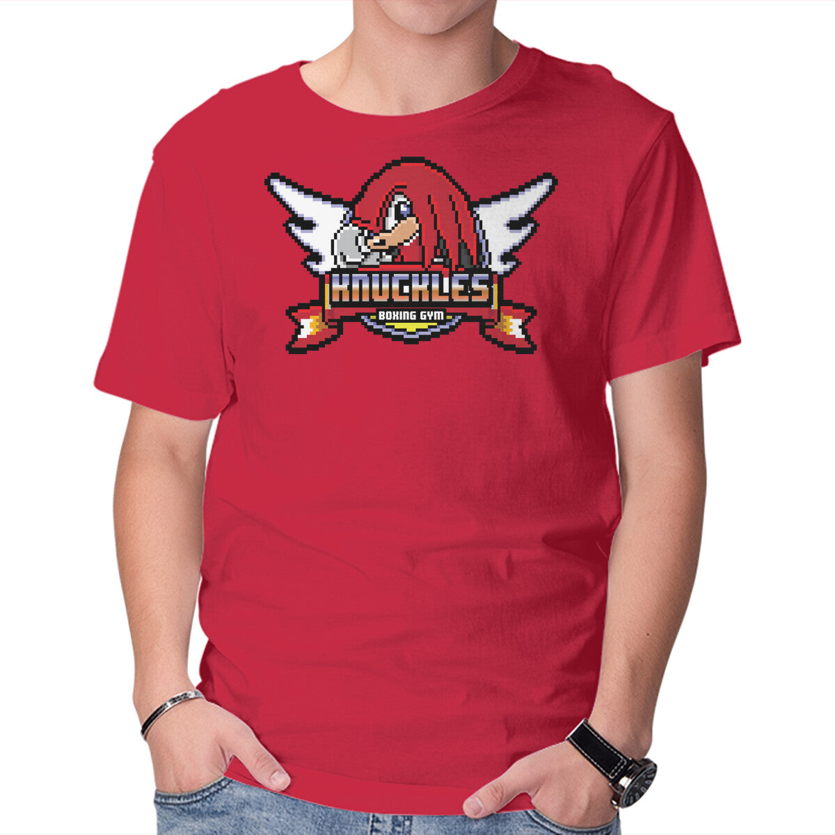 Knuckle Boxing Gym – Gaming Graphic T-Shirt in red, product display