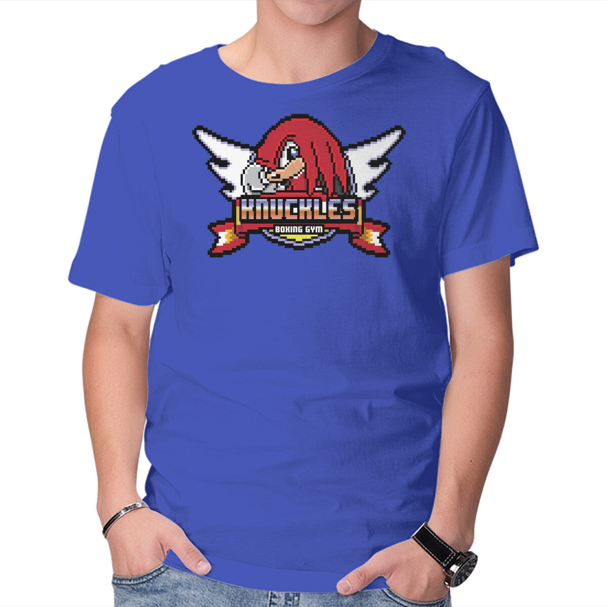 Knuckle Boxing Gym – Gaming Graphic T-Shirt in royal blue, product display