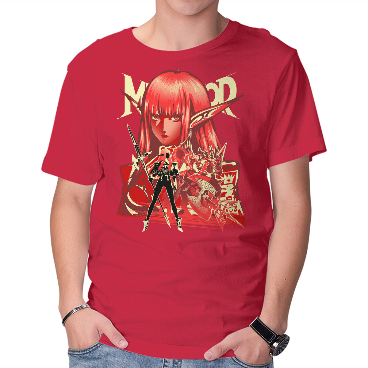 The Knight Hulkenberg – Gaming Graphic T-Shirt in red, product display