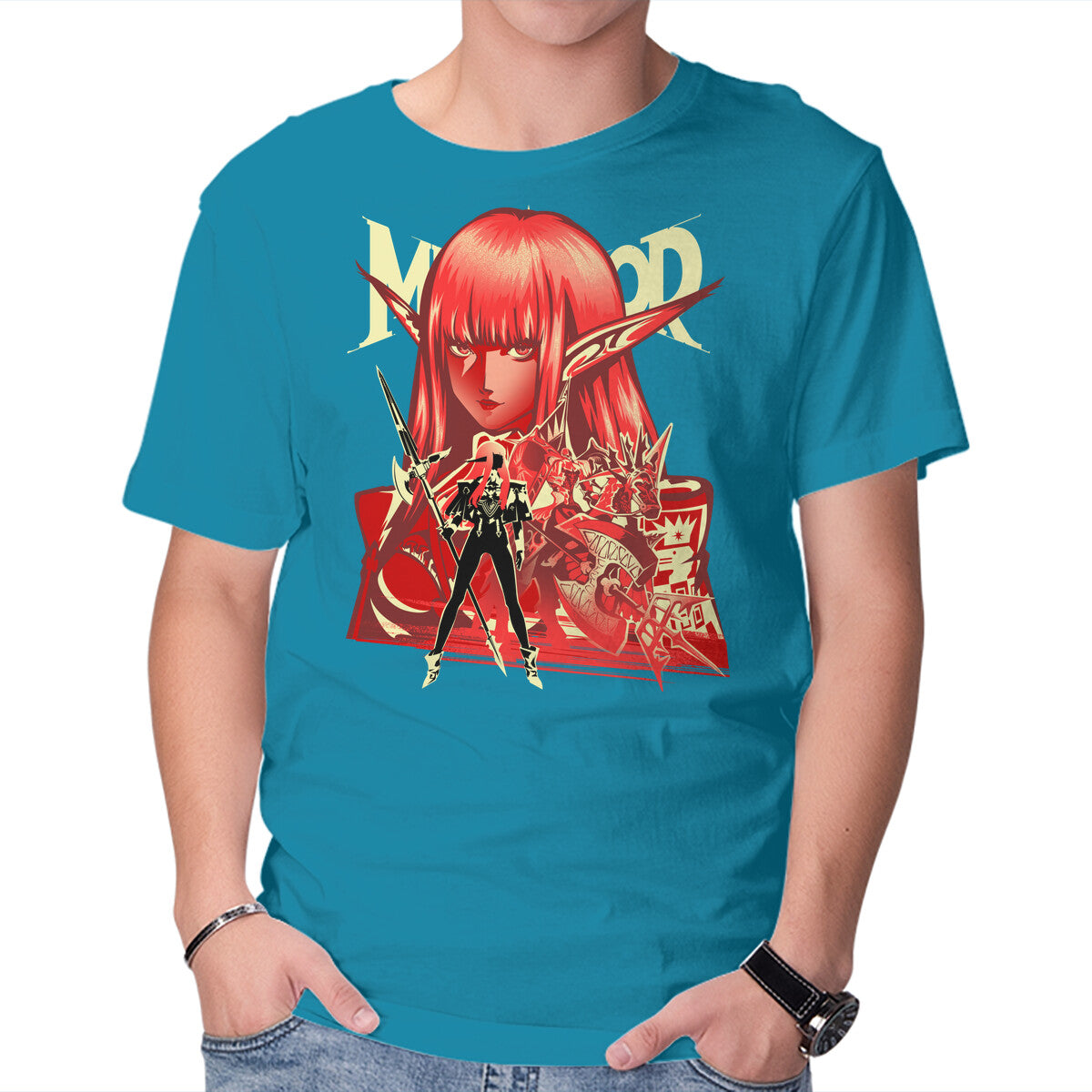 The Knight Hulkenberg – Gaming Graphic T-Shirt in turquoise, product display