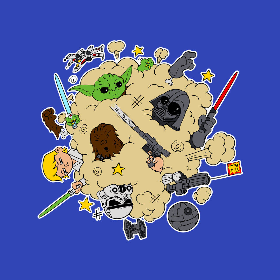 Star Fight – Sci-Fi Graphic T-Shirt design artwork for royal blue graphic T-shirt