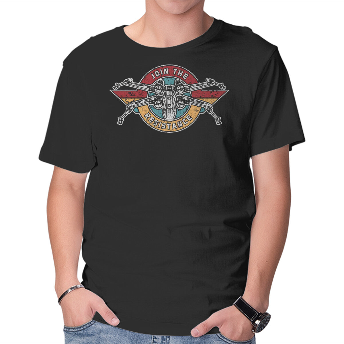 Join The Resistance – Sci-Fi Graphic T-Shirt in black, product display