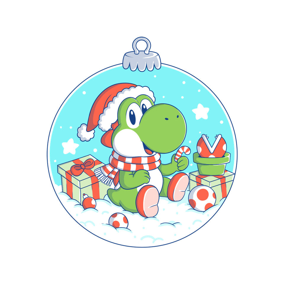 Dino Christmas – Gaming Graphic T-Shirt design artwork for white graphic T-shirt