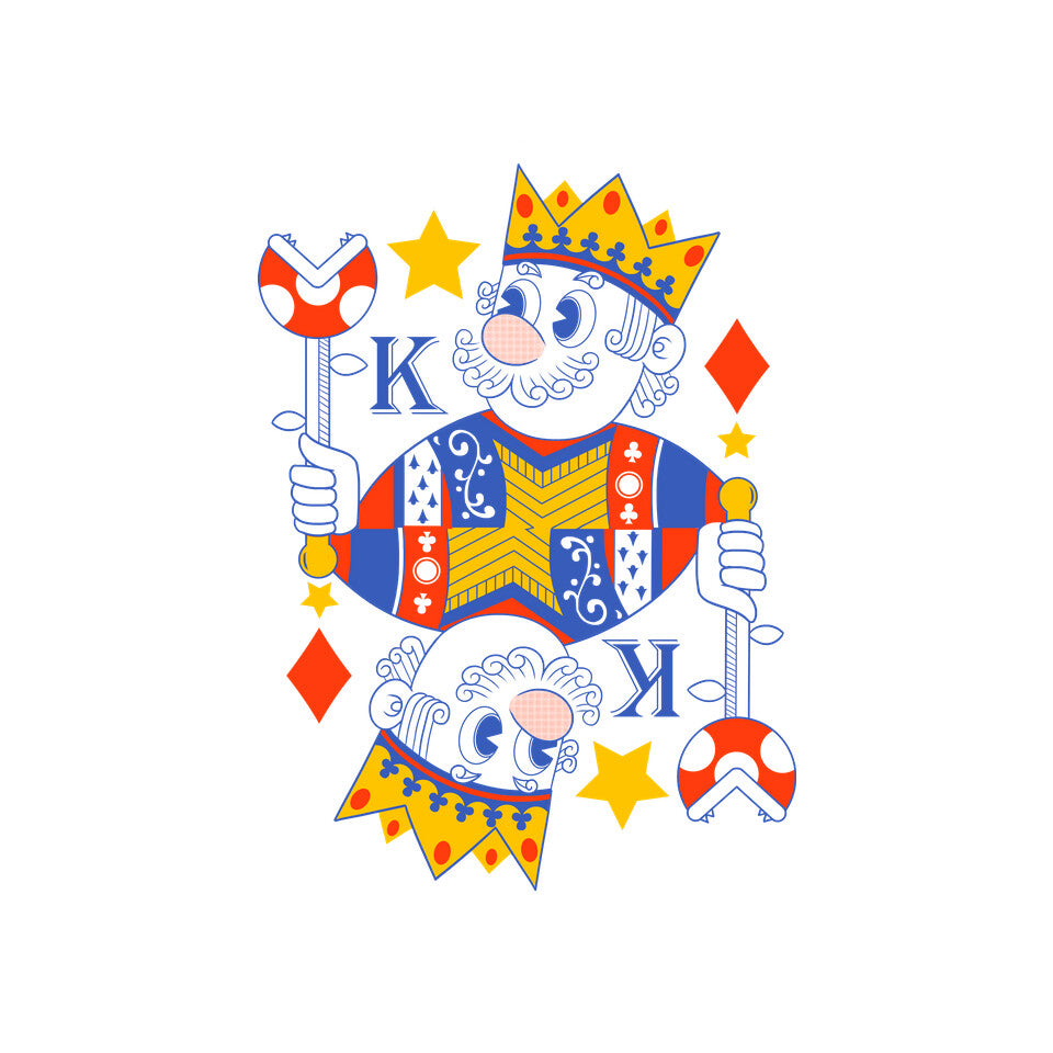 Mushroom King – Gaming Graphic T-Shirt design artwork for white graphic T-shirt
