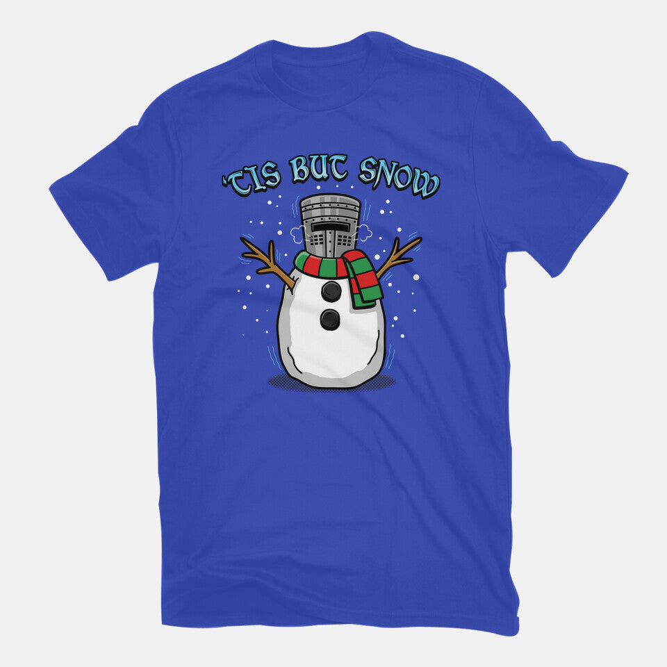 Tis But Snow – Movie Graphic T-Shirt in royal blue, flat-lay product view