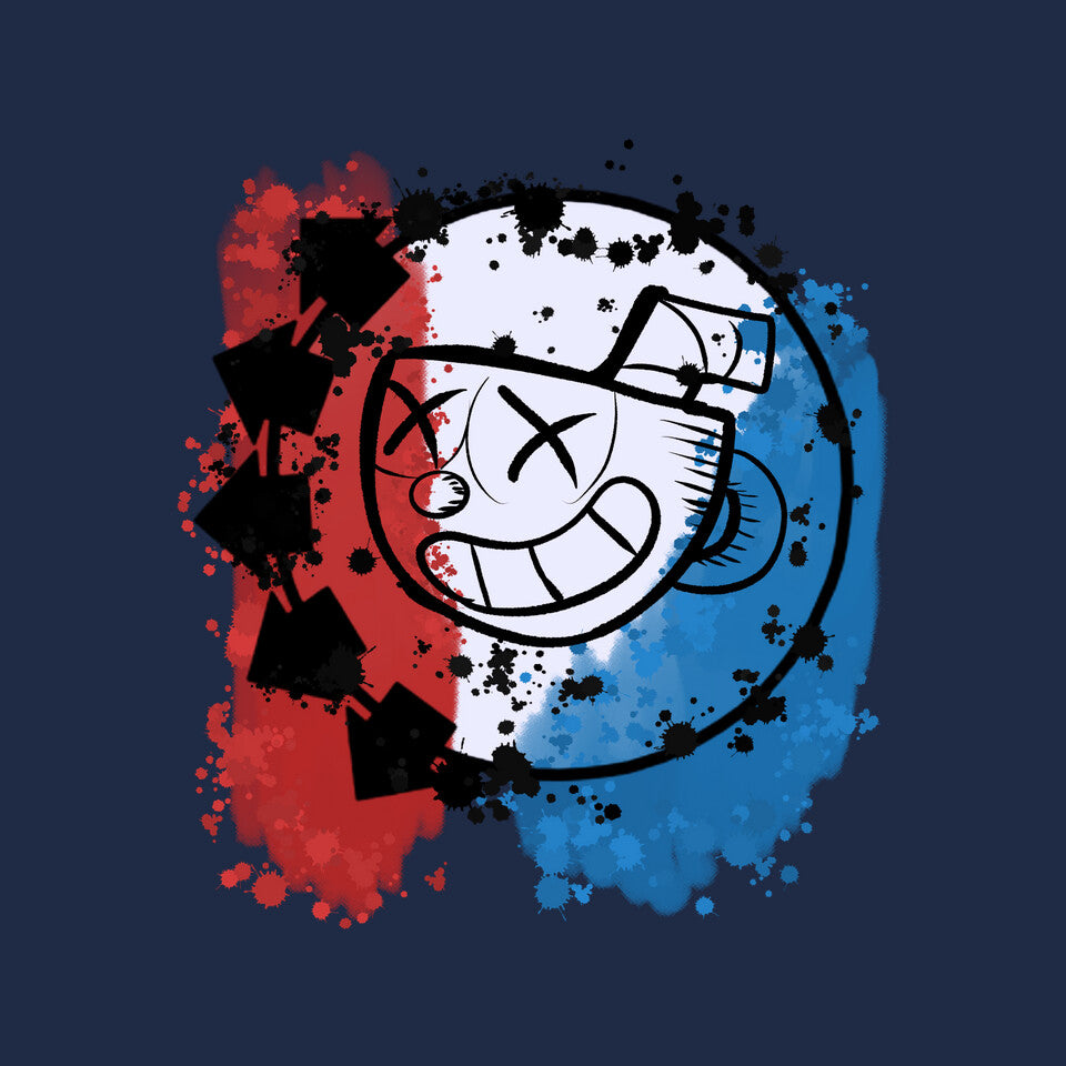 Cup-182 – Gaming Graphic T-Shirt design artwork for navy graphic T-shirt