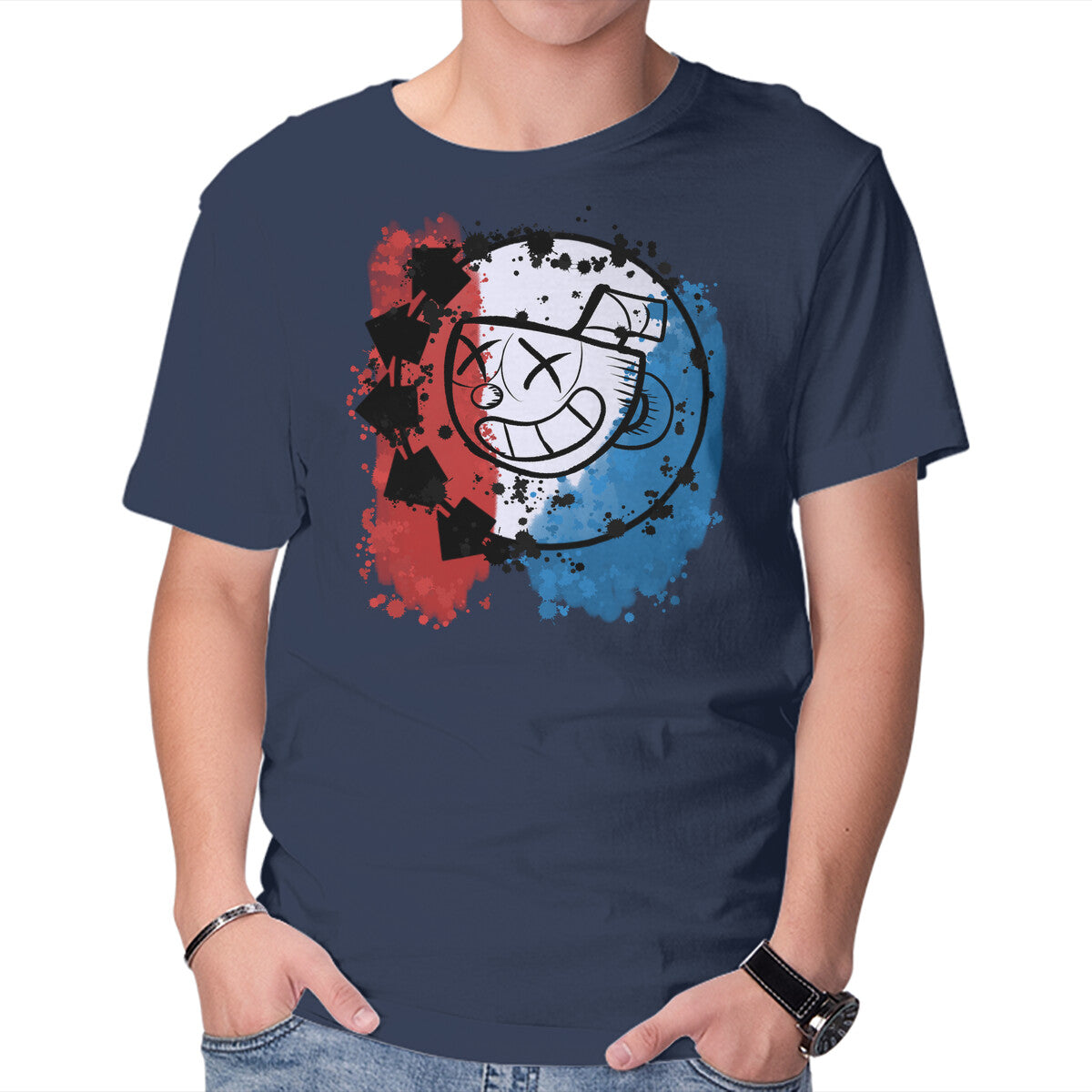 Cup-182 – Gaming Graphic T-Shirt in navy, product display