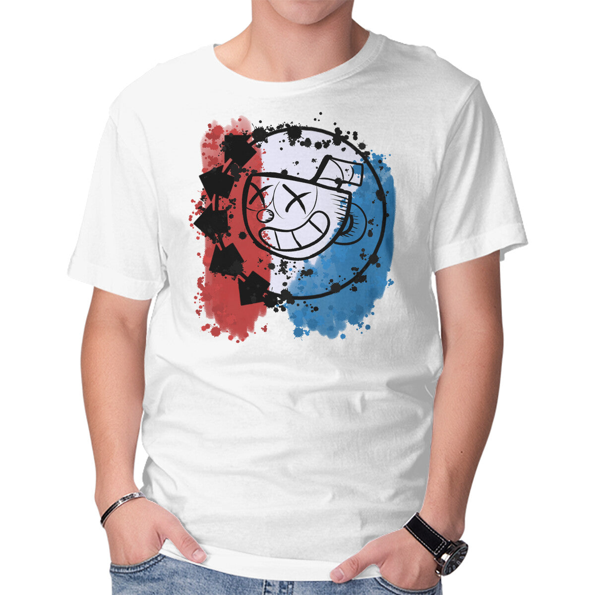 Cup-182 – Gaming Graphic T-Shirt in white, product display
