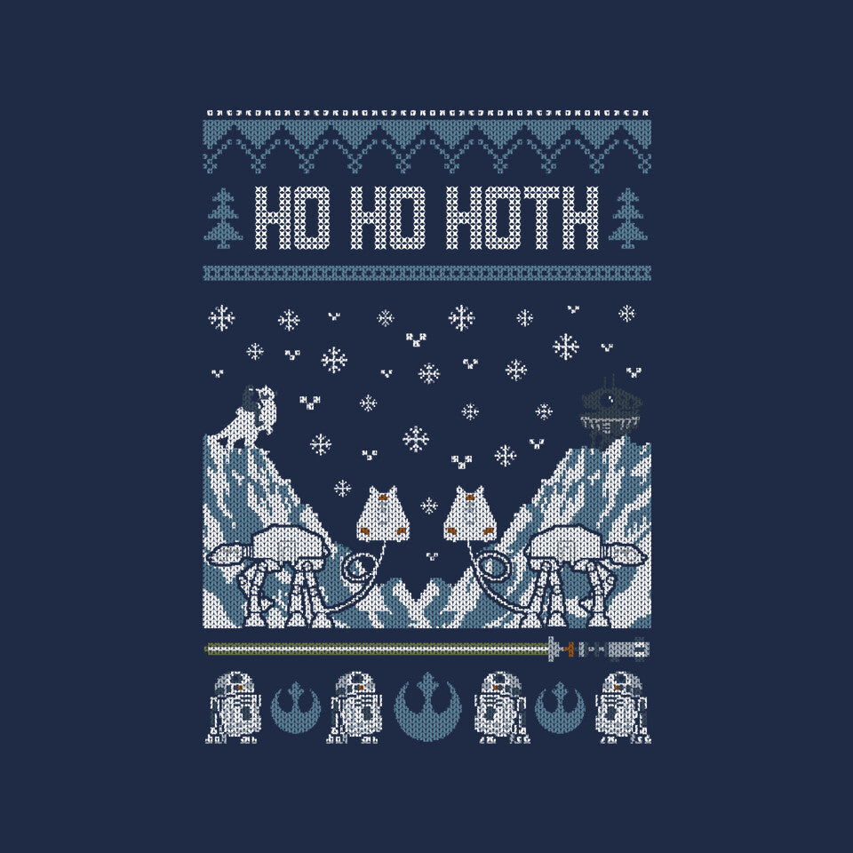 Ho Ho Hoth – Sci-Fi Graphic T-Shirt design artwork for navy graphic T-shirt